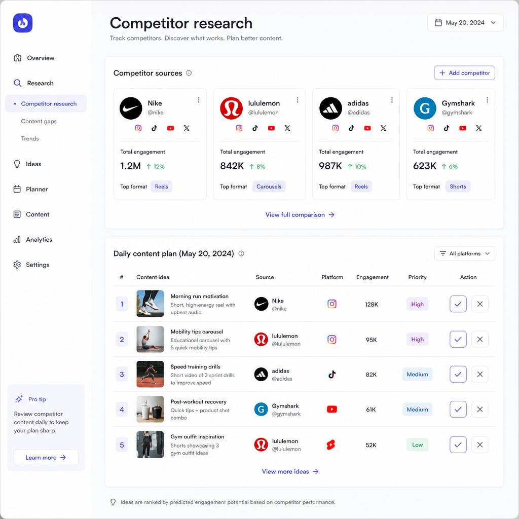 Competitor research UI illustration